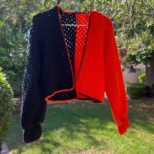 Black and Orange Women's Cardigan